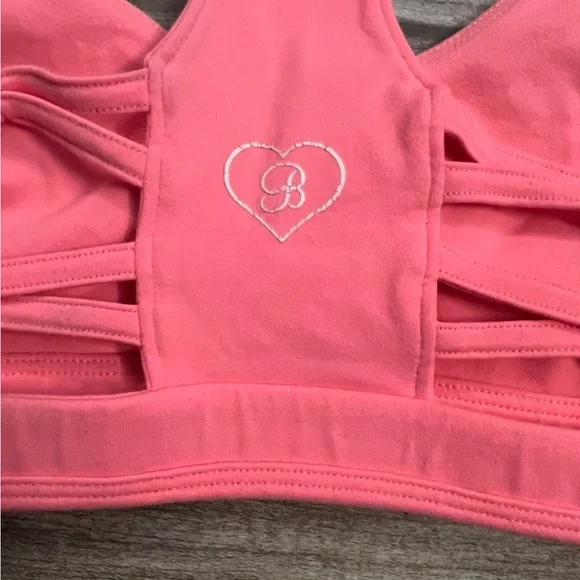 Bombshell sportswear tickle my back braid coral peach Sports Bra medium m - Picture 7 of 8